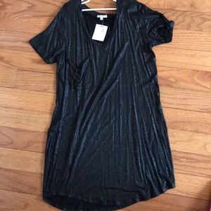 Black shimmery t shirt dress